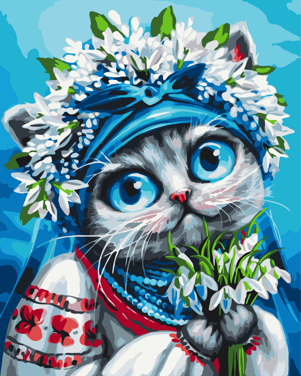 Painting by numbers A cat carrying spring © Marianna Pashchuk