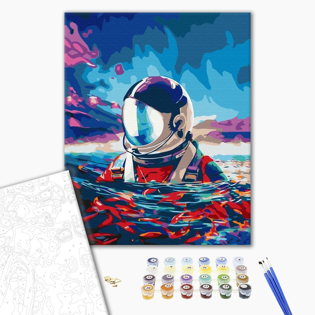 Malen nach Zahlen Astronaut und Fisch