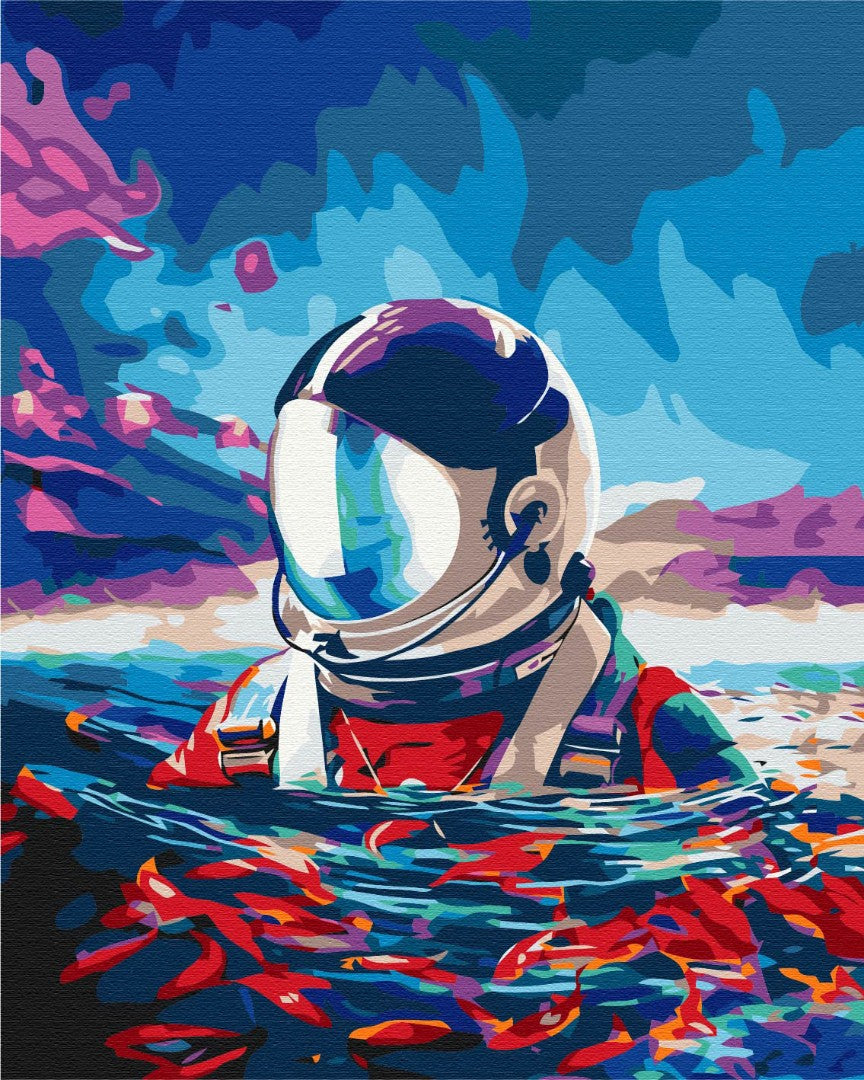 Malen nach Zahlen Astronaut und Fisch