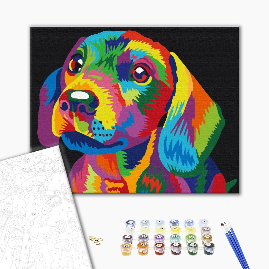 Painting by numbers Rainbow dog