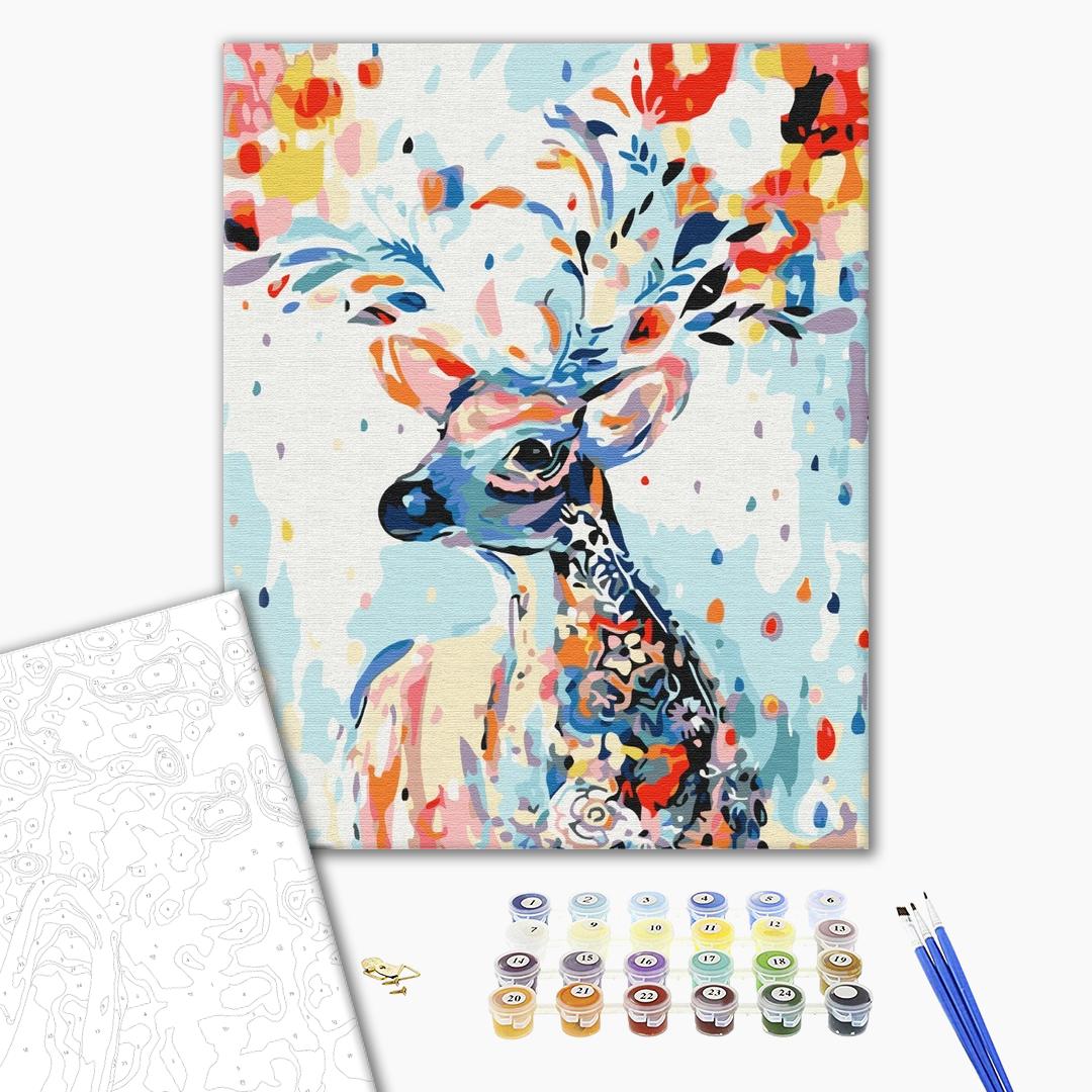 Painting by numbers Сolorful deer