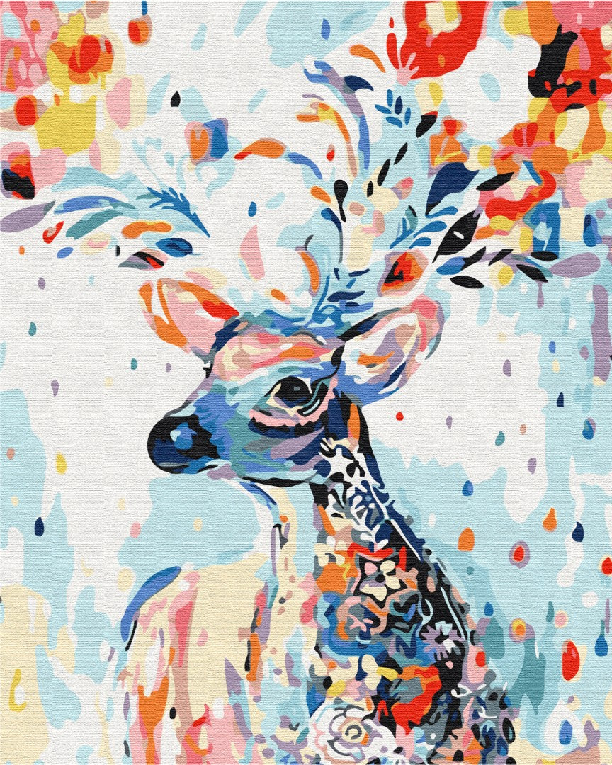Painting by numbers Сolorful deer