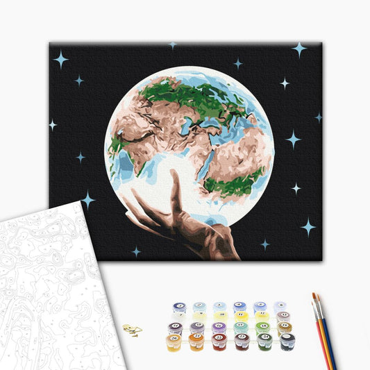 Painting by numbers The planet is in the hands of man
