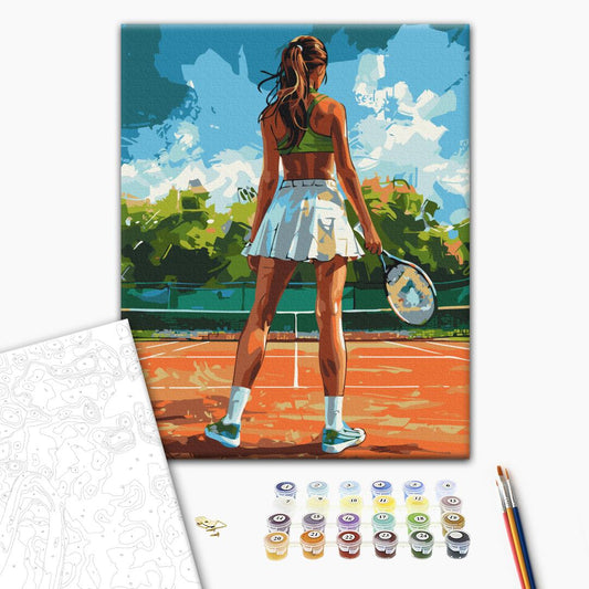 Painting by numbers Tennis player