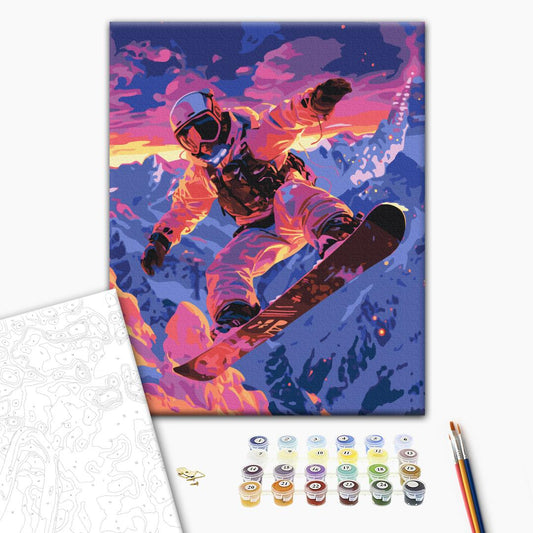 Painting by numbers Snowboarder