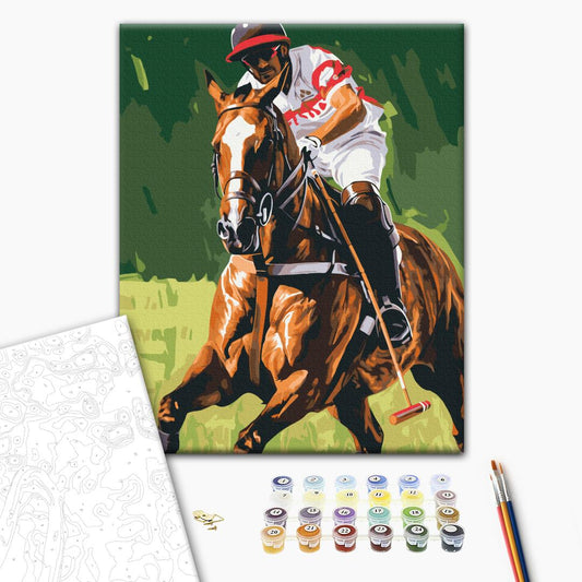 Painting by numbers Polo player