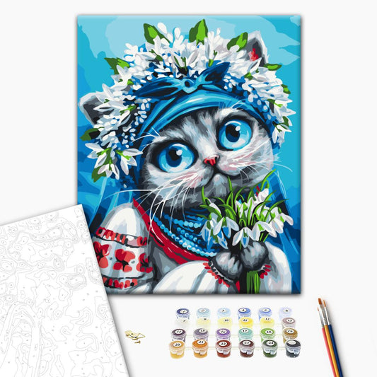 Painting by numbers A cat carrying spring © Marianna Pashchuk