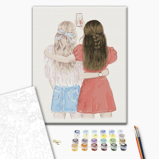 Painting by numbers Friends selfie