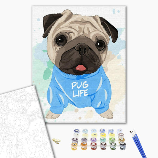 Painting by numbers Bright pug