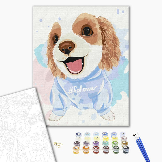 Painting by numbers Friendly dog