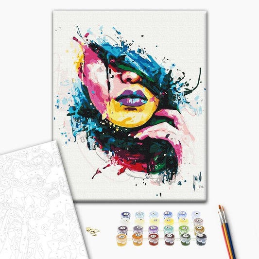Painting by numbers Colorful girl