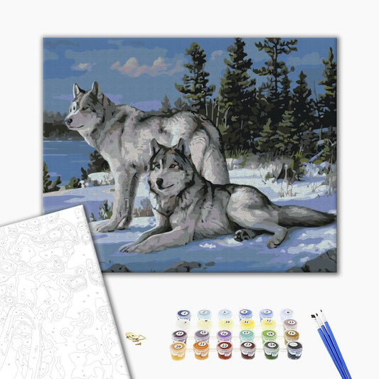 Painting by numbers Protector wolves