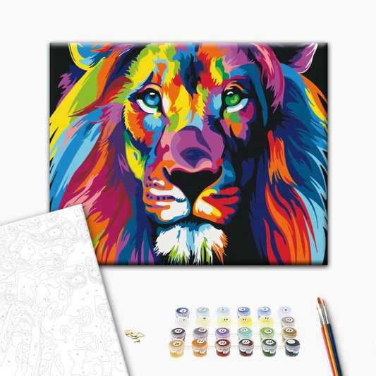 Painting by numbers Rainbow lion