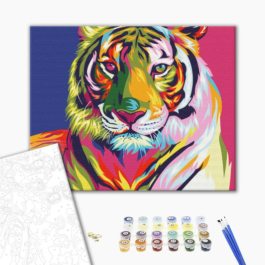 Painting by numbers Tiger pop art