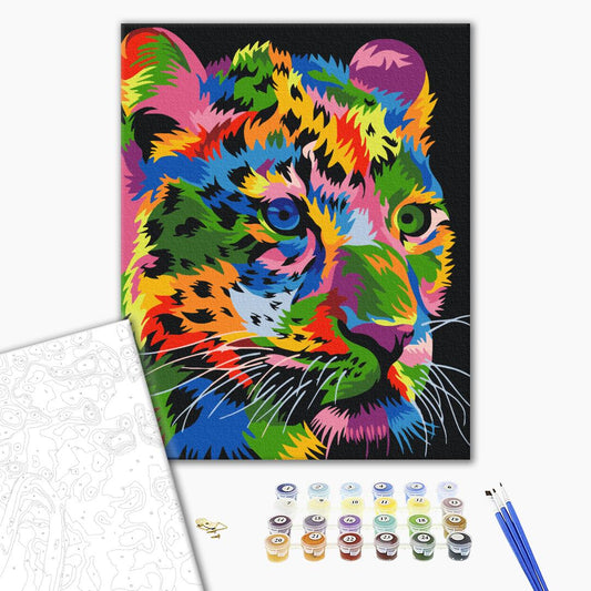 Painting by numbers Spotted leopard