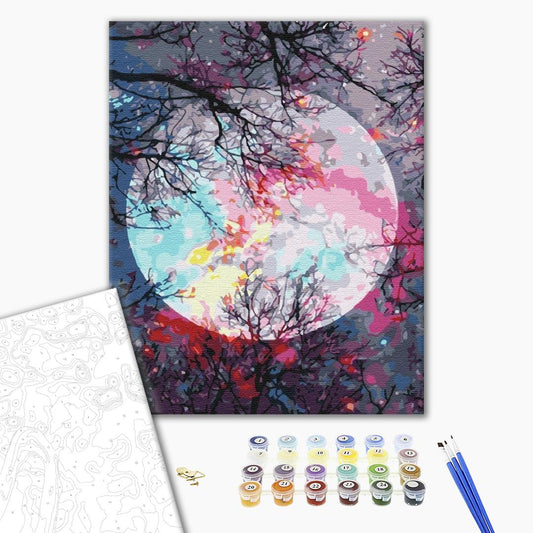 Painting by numbers Overlooking the moon