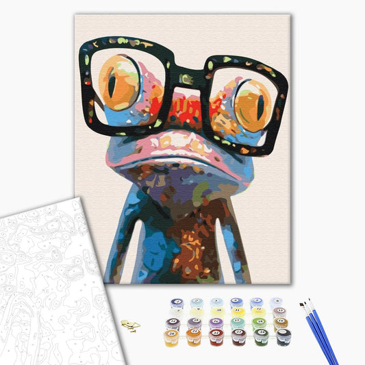 Painting by numbers Frog with glasses