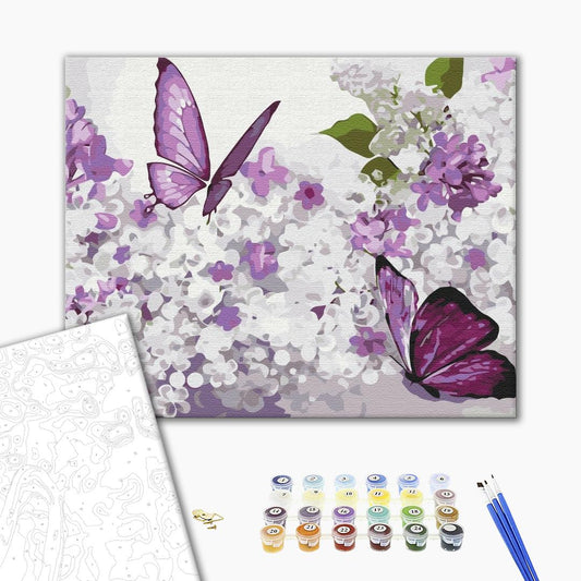 Painting by numbers Purple butterflies