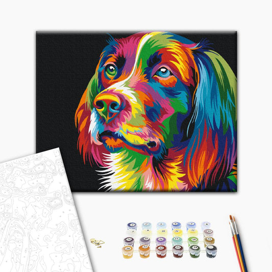 Painting by numbers Rainbow dog