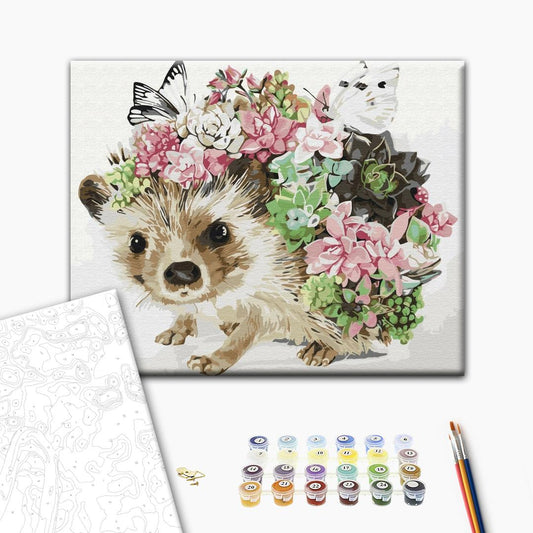 Painting by numbers Spring hedgehog