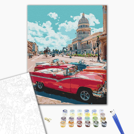 Painting by numbers Retro street