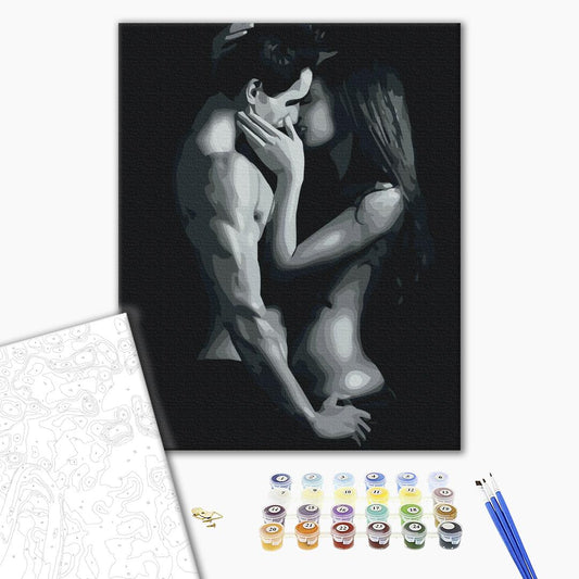 Painting by numbers Black and white passion