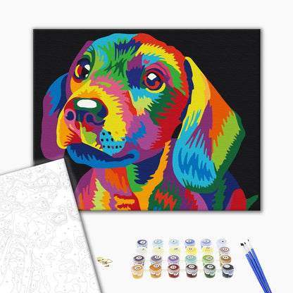 Painting by numbers Rainbow dog