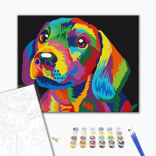 Painting by numbers Rainbow dog