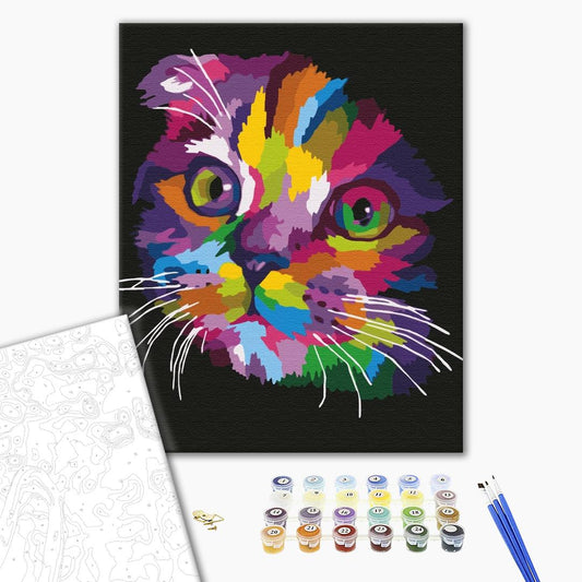 Painting by numbers Rainbow kitten