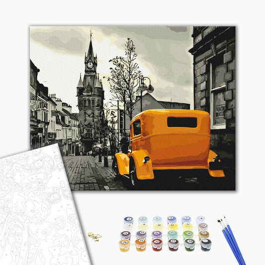 Painting by numbers London taxi