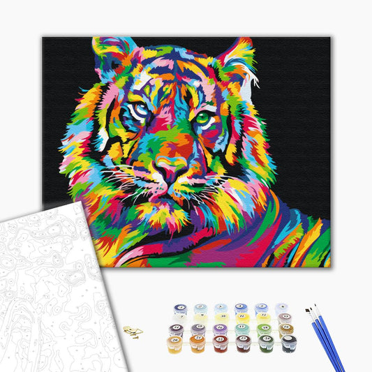 Painting by numbers Tiger pop art