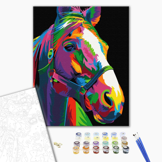Painting by numbers Rainbow steed