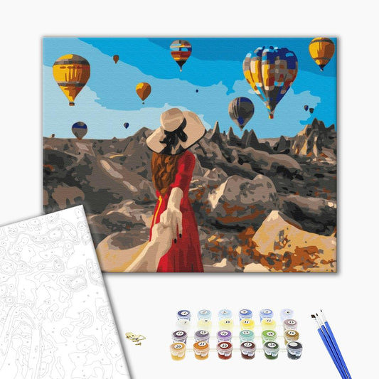 Painting by numbers Traveler in Cappadocia