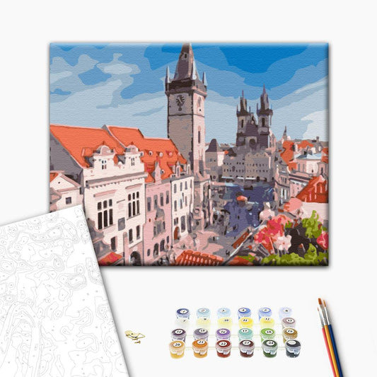 Painting by numbers View of Prague