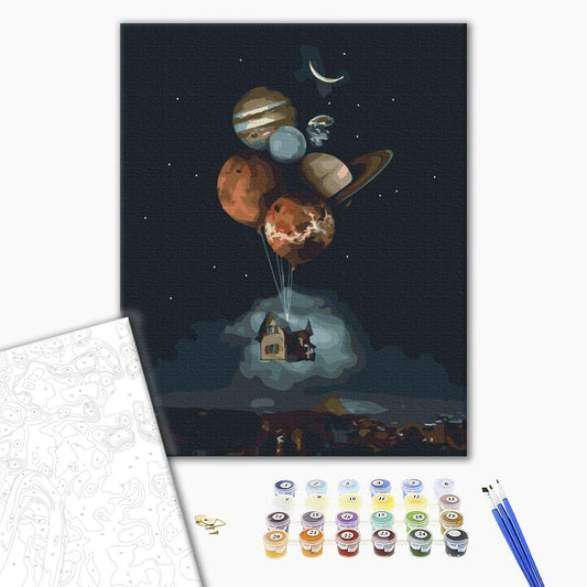 Painting by numbers House in the stratosphere