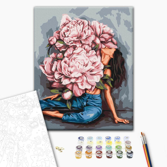 Painting by numbers Whirlpool of peonies @Daria Mikhailishina