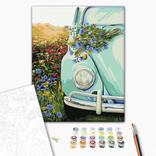 Painting by numbers Retro in the field