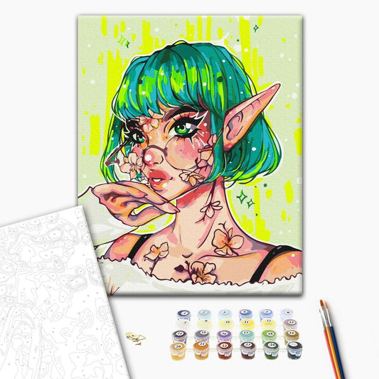 Painting by numbers Modern elf girl @nila_art_art