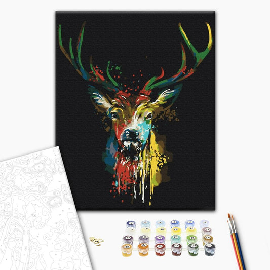 Painting by numbers Colorful deer