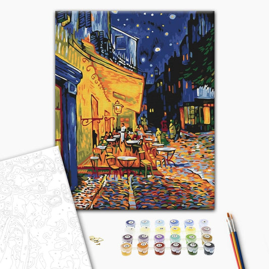 Painting by numbers Night cafe in Arles. Van Gogh