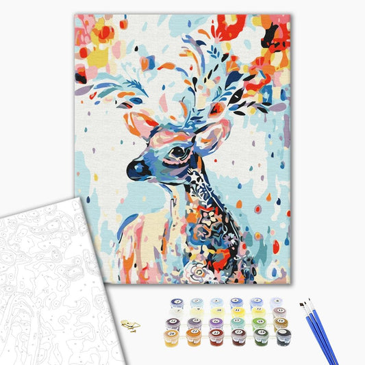 Painting by numbers Сolorful deer