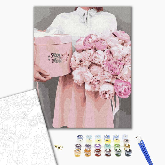 Painting by numbers Peonies as a gift