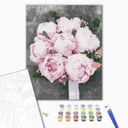 Painting by numbers Peonies for the bride