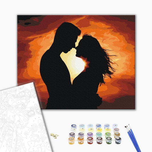 Painting by numbers Love silhouette