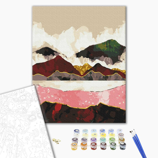 Painting by numbers Crimson mountains