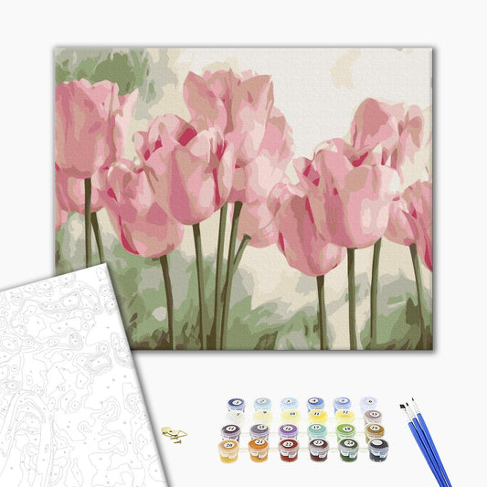 Painting by numbers Delicate tulips