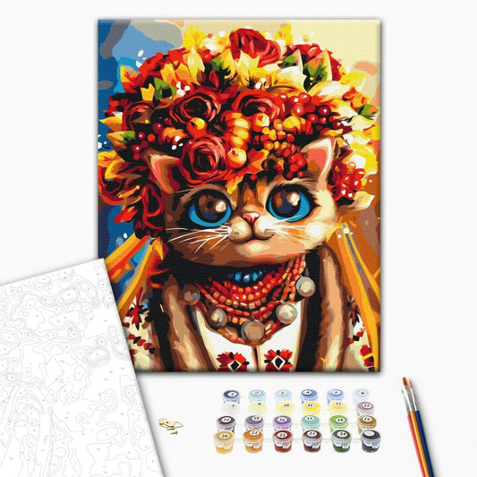 Painting by numbers Autumn Cat © Marianna Pashchuk