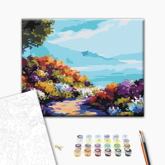 Painting by numbers Flowers by the sea