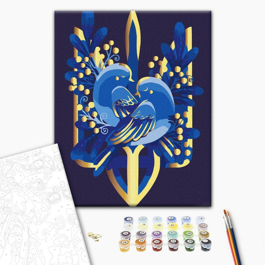 Painting by numbers Winged coat of arms