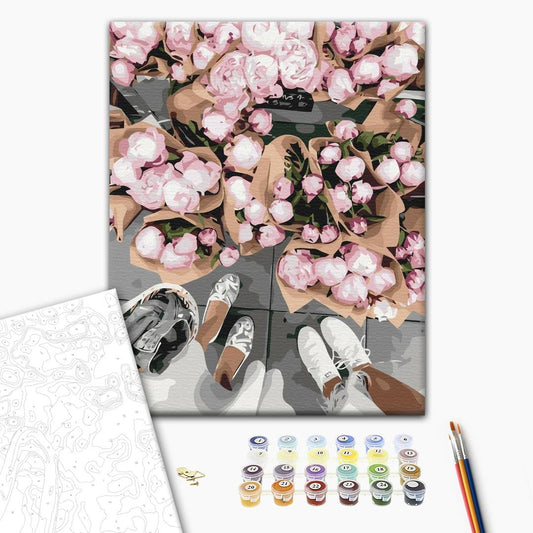 Painting by numbers Peonies fair © Oksana Vorobiy